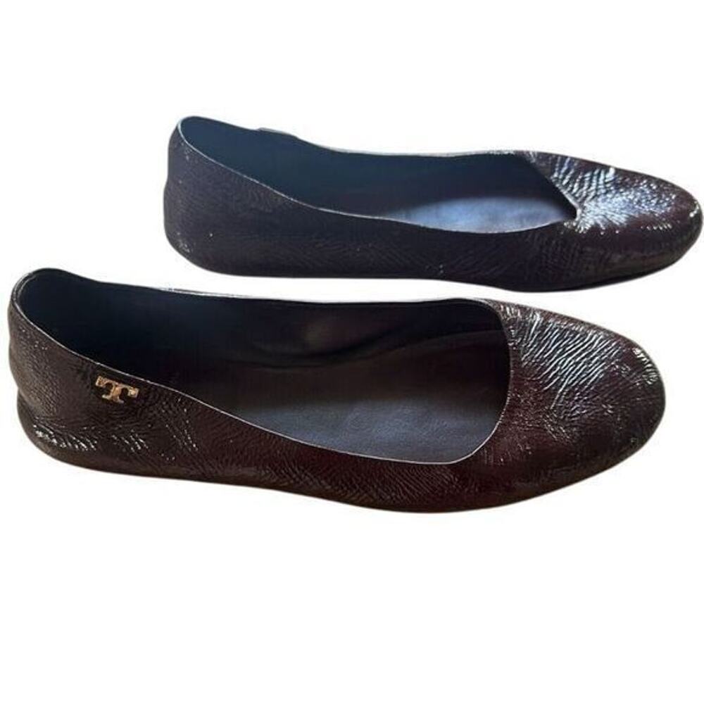 Tory Burch Travel T Ballet - Crinkle in Oxblood size 7.5 M